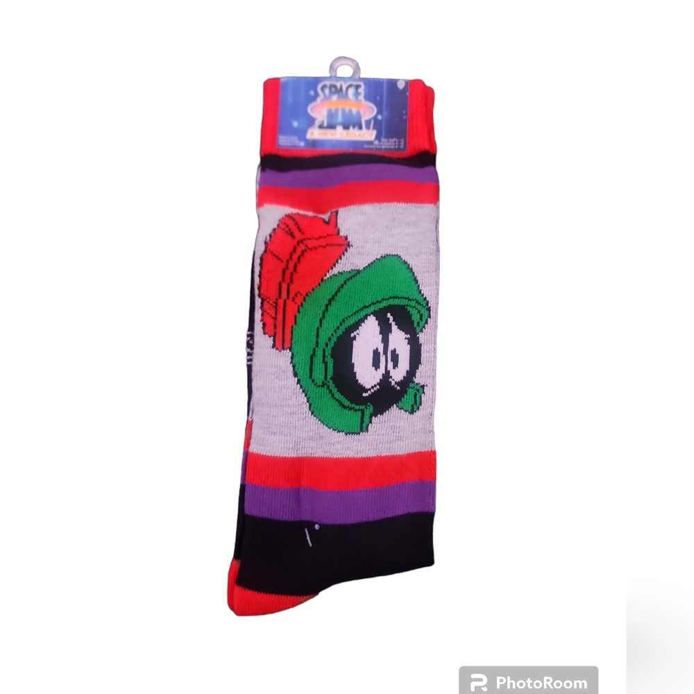 Space Jam  (2 Pairs) NWT‎ Size 6-12 Unisex Marvin The Martian & Taz SOCKS